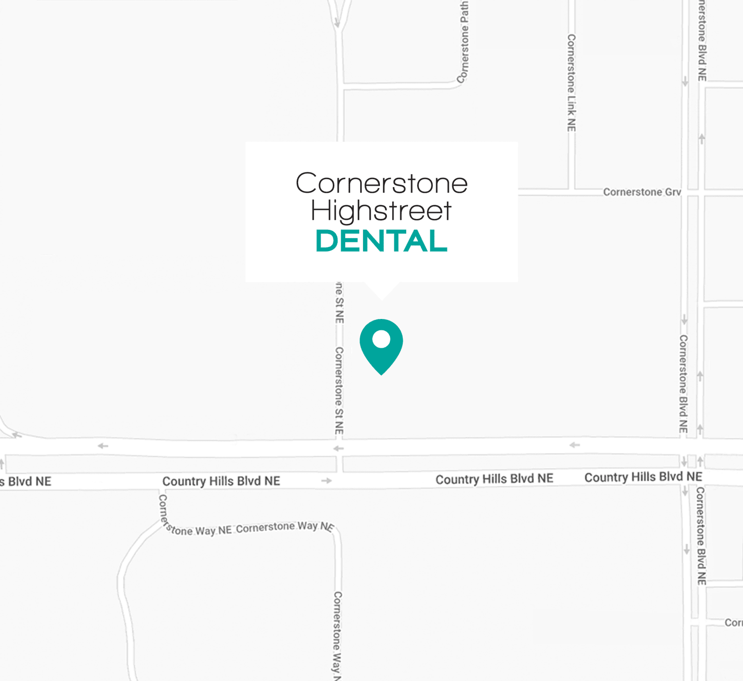 Map of Cornerstone Highstreet Dental located in Highstreet at Cornerstone Shopping Plaza in Calgary